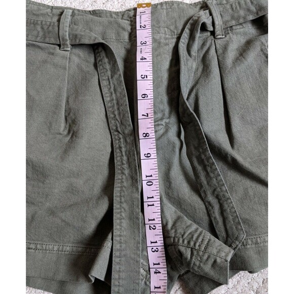 Splendid Jean Shorts Green Belted Paperbag High Rise Denim NWT Size XL - Picture 5 of 11